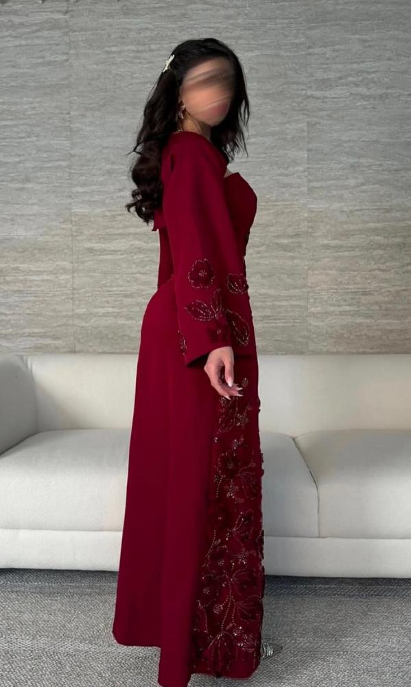 فستان سهره عنابي