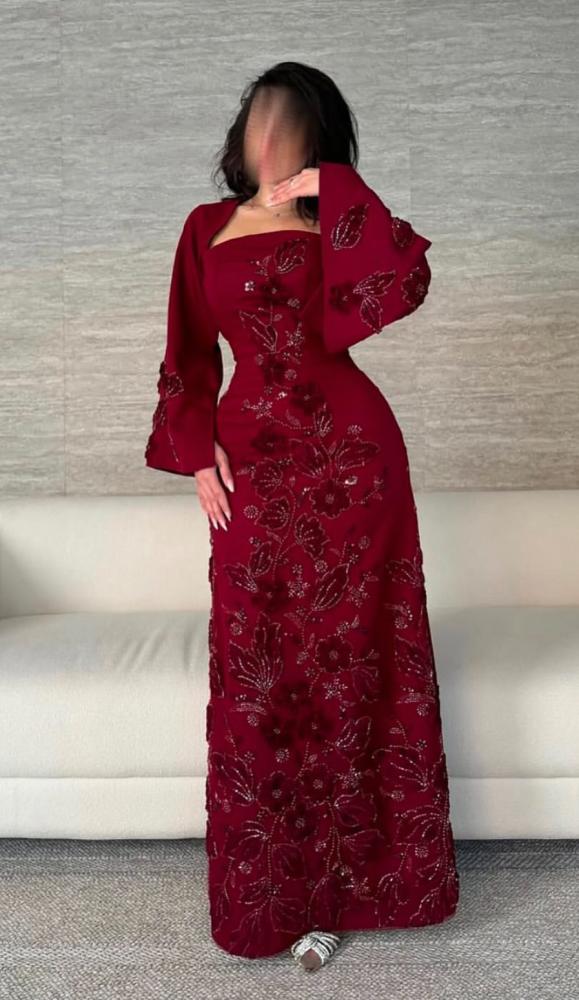 فستان سهره عنابي