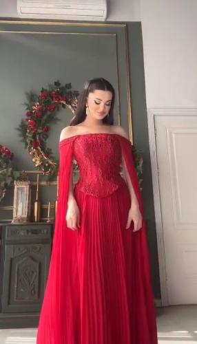 فستان حور سهره احمر