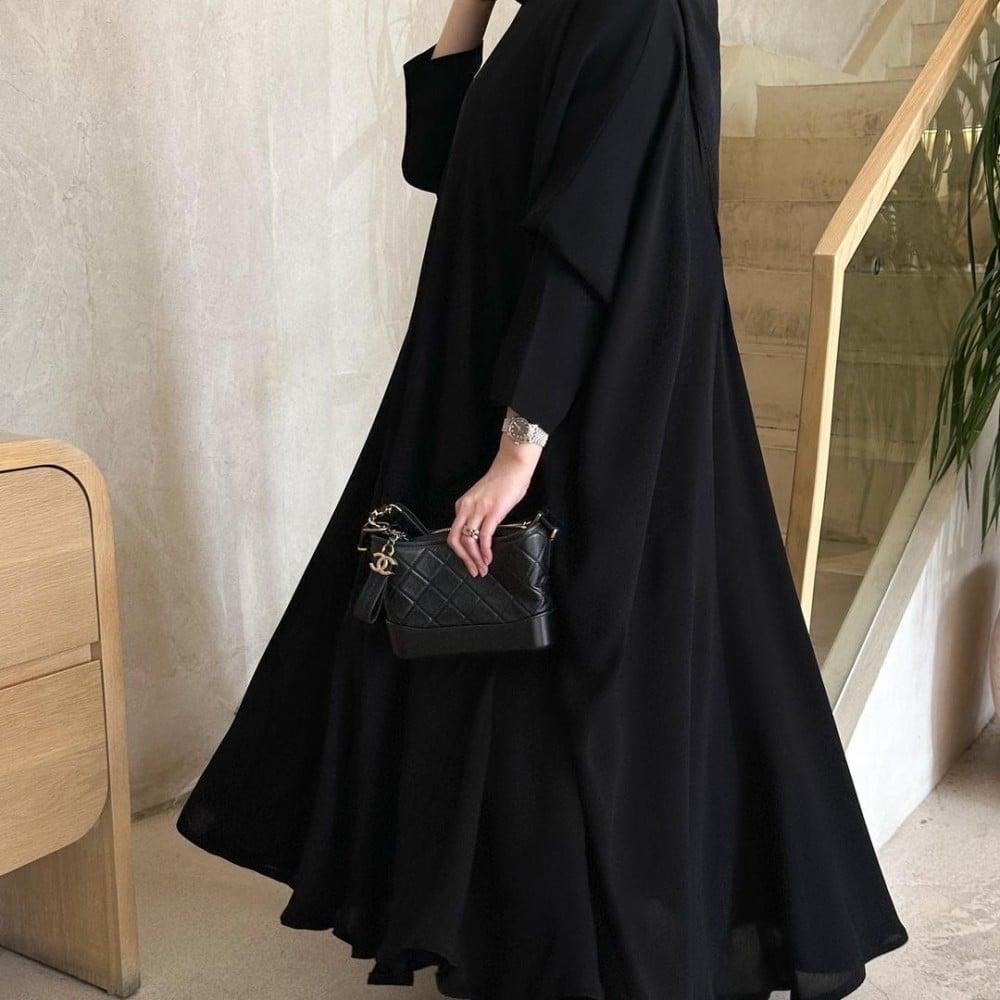 عباية اسود سادة -متجر زينة