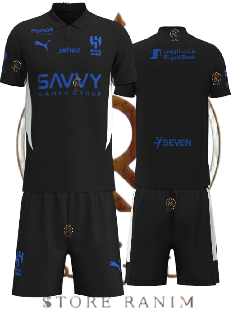 طقم بولو الهلال السعودي الاسود الجديد 2026
