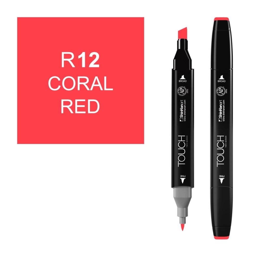 قلم تحديد Touch Twin R12 مرجاني أحمر
