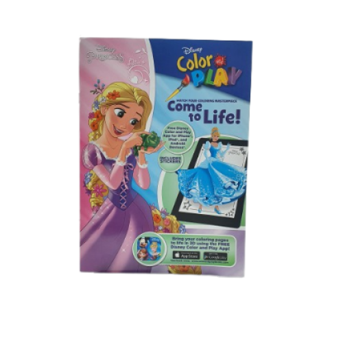 دفتر تلوين مع ملصقات- دبوس - 3D - PRINCESS
