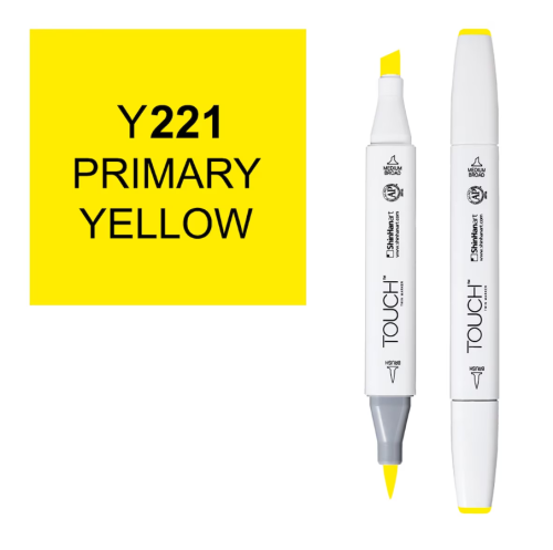 قلم تحديد بفرشاة Touch Twin Y221 Primary Yellow
