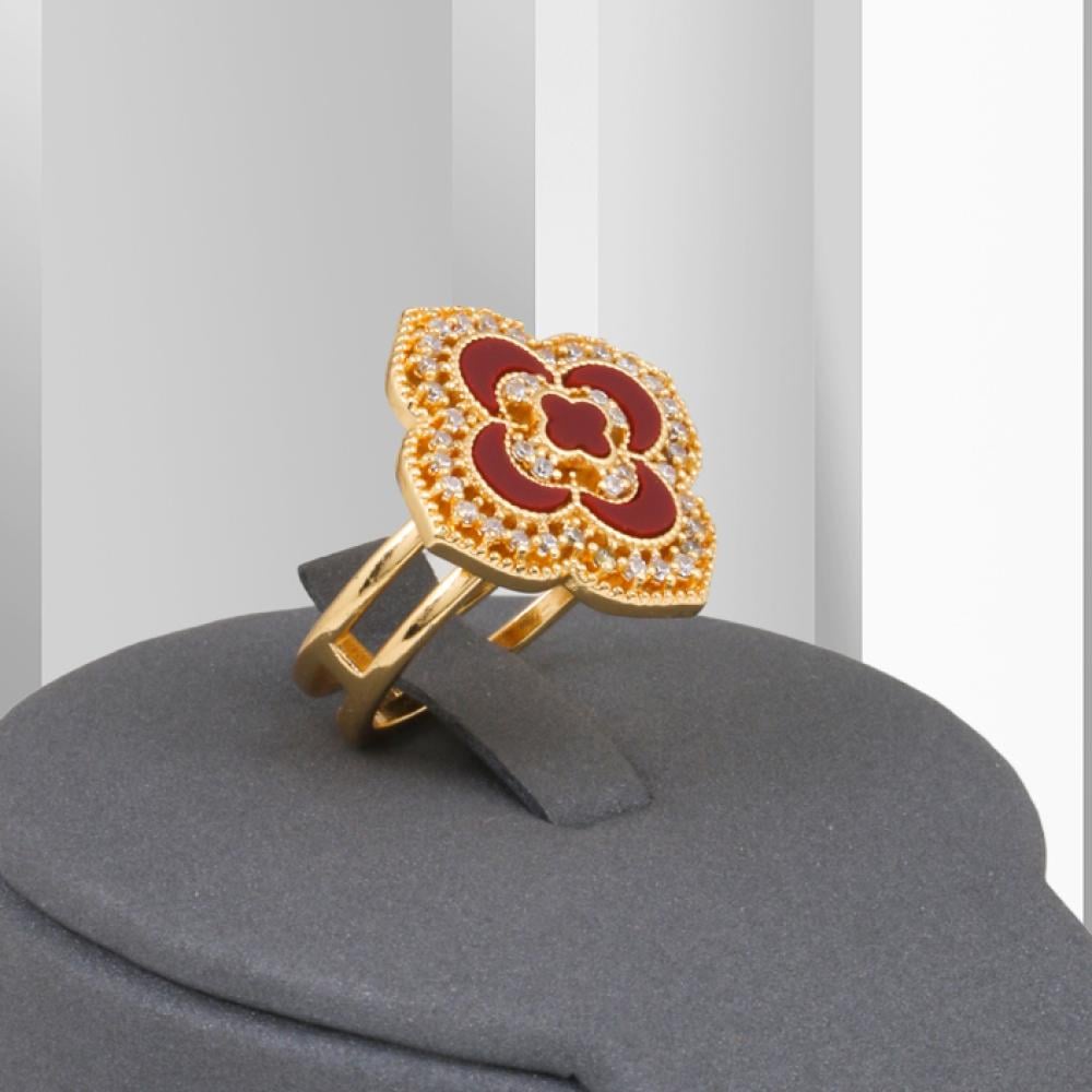 خاتم الورده الرخامية العنابيه