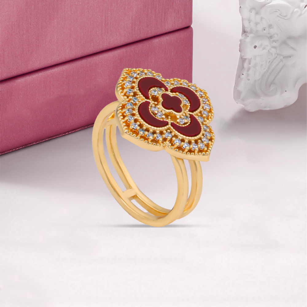 خاتم الورده الرخامية العنابيه