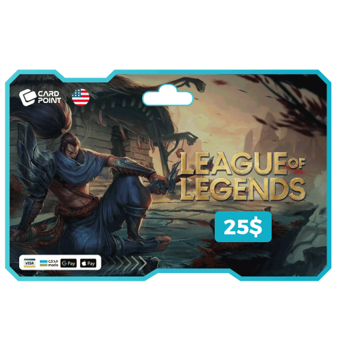 كود شحن بطاقة League of Legends بقيمة 25$ ( شمال ا...