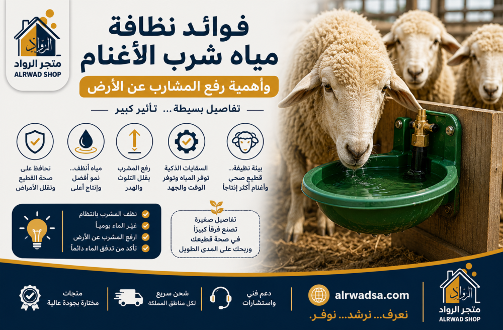 فوائد نظافة مياه شرب الأغنام وأهمية رفع المشارب عن الأرض
