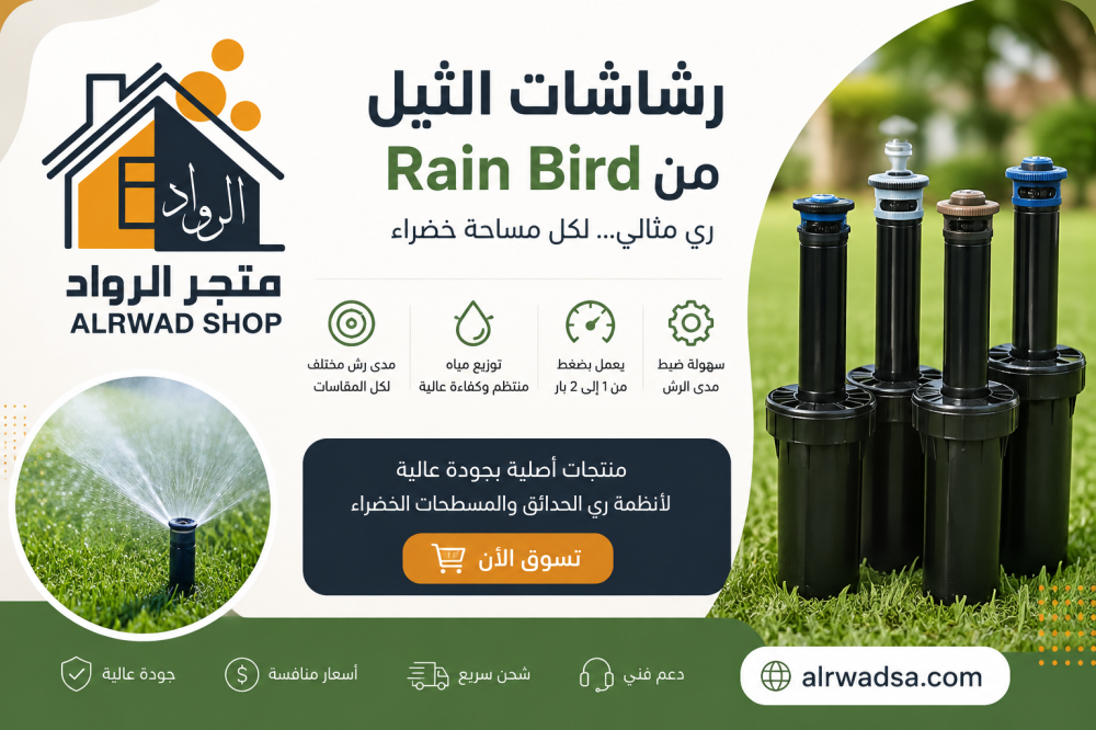 رشاشات الثيل من راين بيرد Rain Bird: المقاسات ومدى الرش وطريقة الضبط