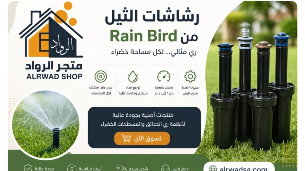 كيف تختار رشاش الثيل المناسب؟ دليل مقاسات Rain Bird 10 و12 و15 و18
