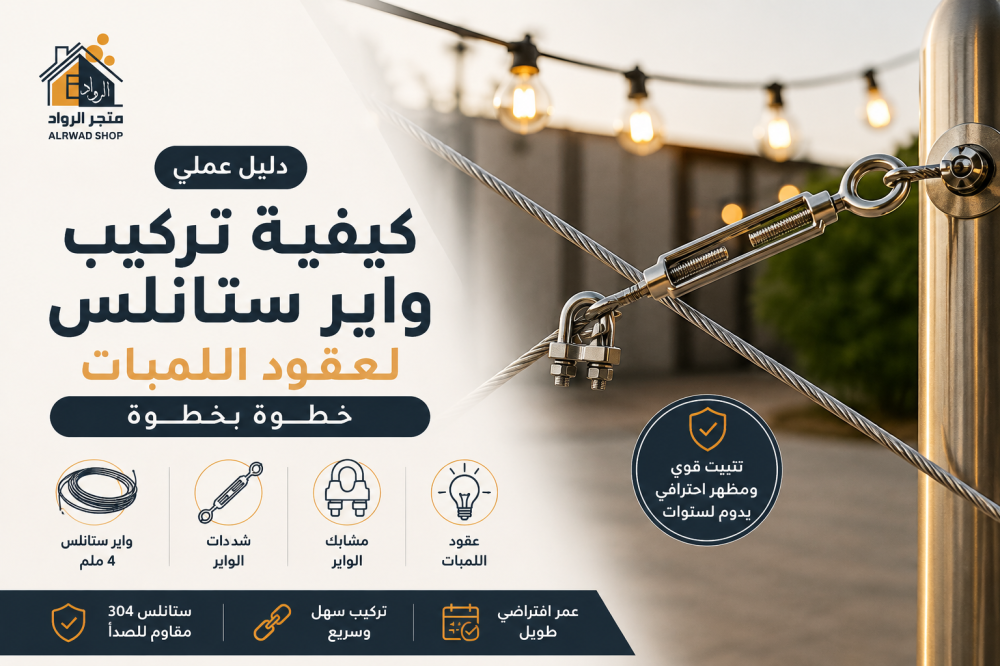 كيفية تركيب واير ستانلس لعقود اللمبات خطوة بخطوة