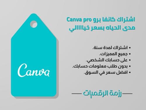 اشتراك كانفا برو Canva pro لمدة سنة