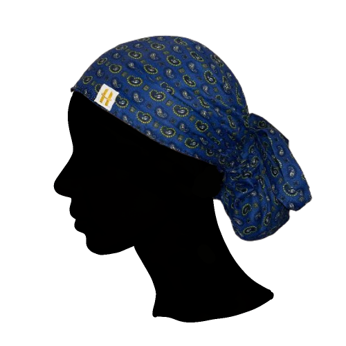 DuoStyle Ponytail Cap – Blue Bandana