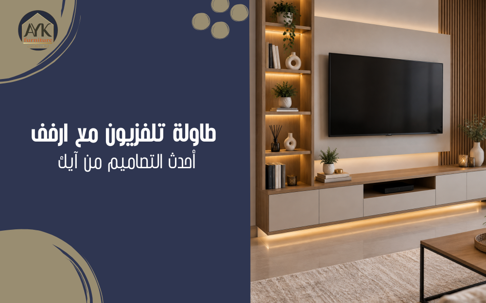طاولة تلفزيون مع ارفف