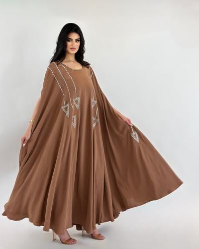 جلابية فري سايز بتطريز قماش سي واي