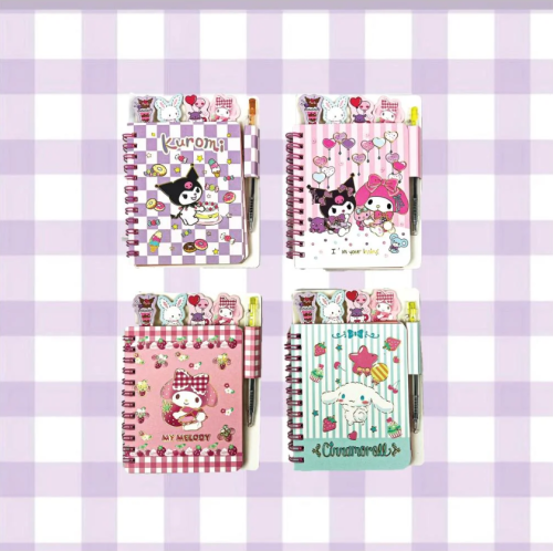 دفتر مع قلم سانريو - Sanrio notebook with pin