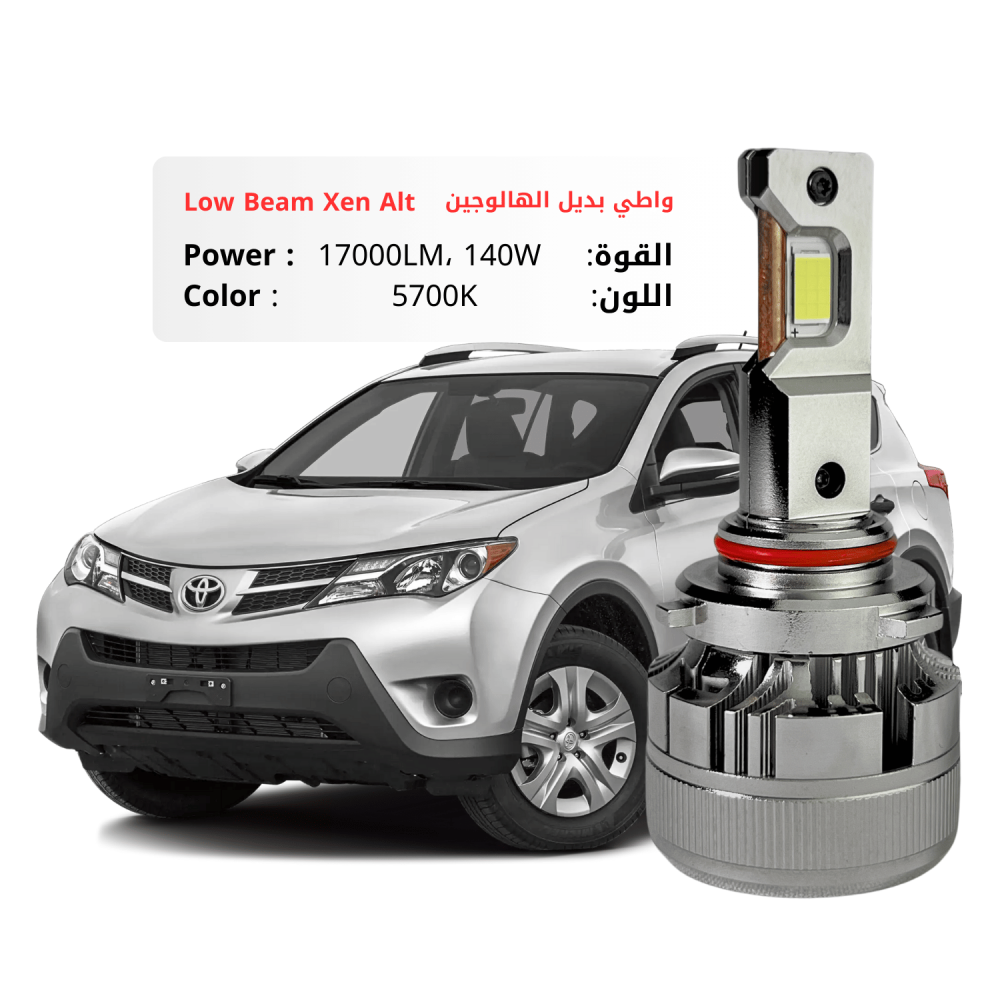 طقم ليد عالي راف4 2013-2015 بقوة 17000LM 140W لون 5700K ابيض صافي