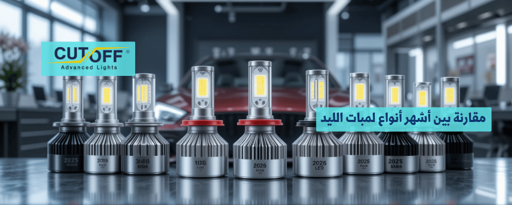 مقارنة بين أشهر أنواع لمبات الليد للسيارات لعام 2025