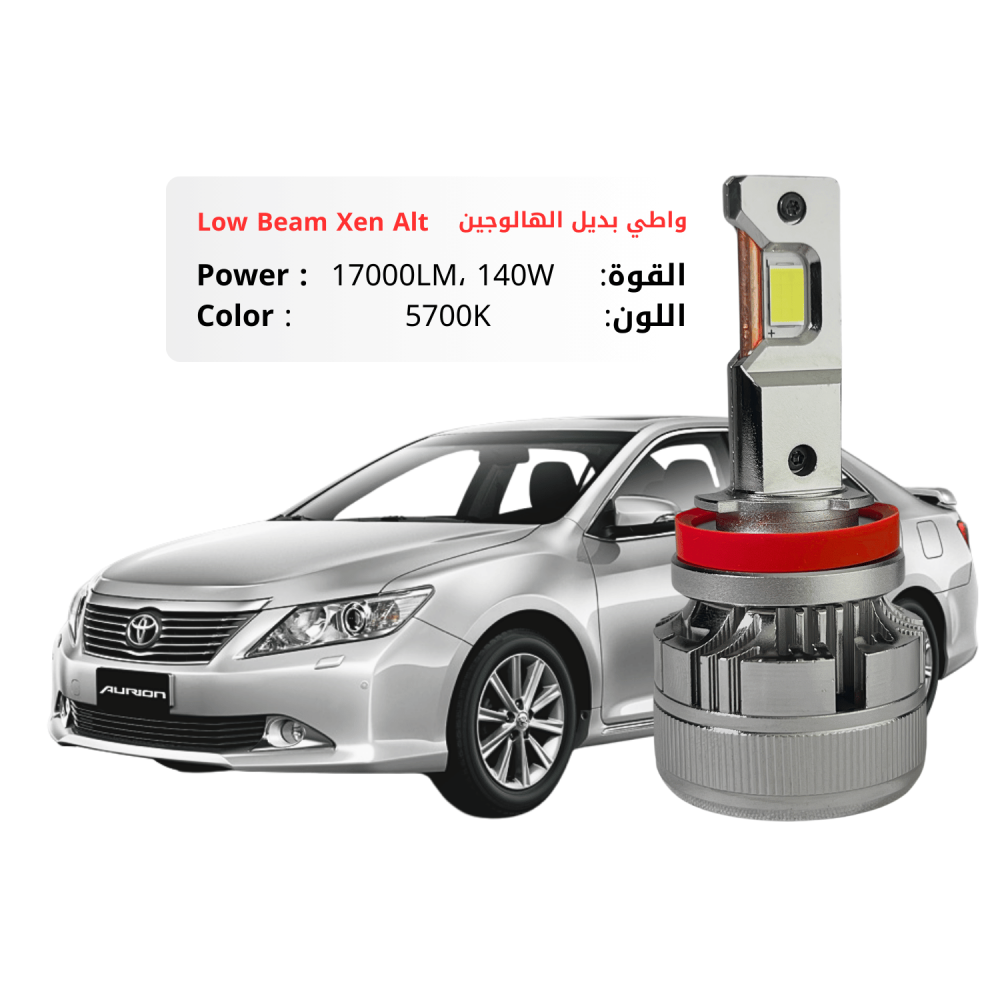 طقم ليد واطي اوريون 2012-2015 بديل الهالوجين بقوة 17000LM 140W لون 5700K ابيض صافي