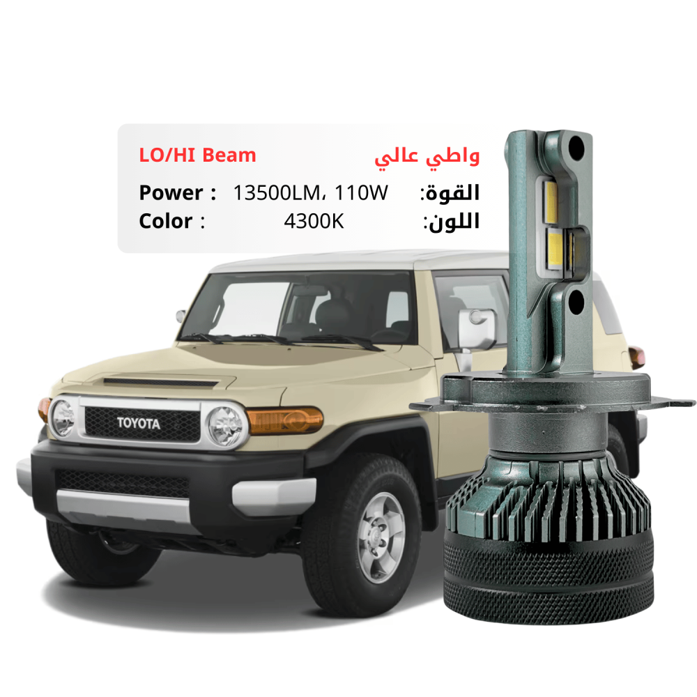 طقم ليد اف جي خطين بقوة 13500LM 110W لون 4300K كريمي