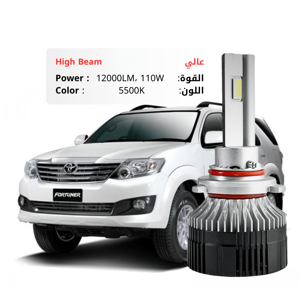 طقم ليد عالي فورشنر 2012-2015 بقوة 12000LM 110W لون 5500K ابيض شمسي