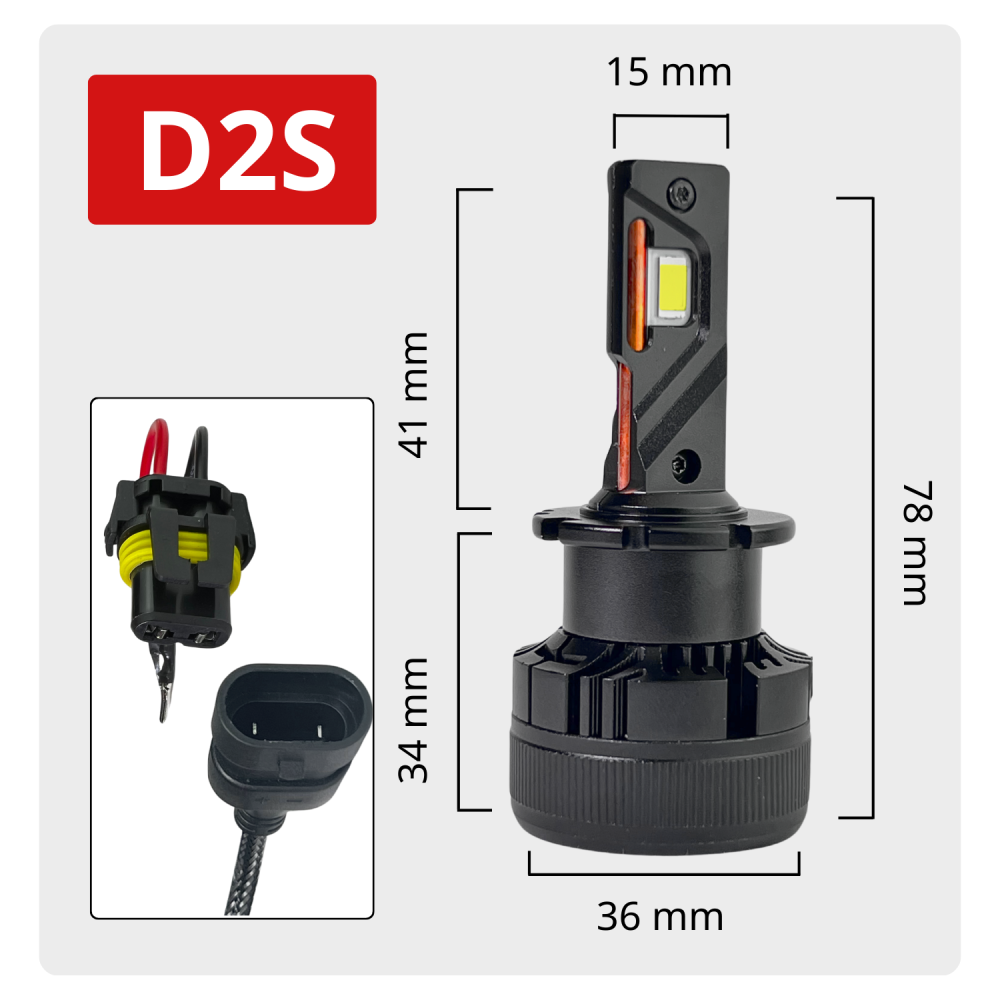 طقم ليد مقاس D2S بقوة 13000LM 110W متوفر بلونين