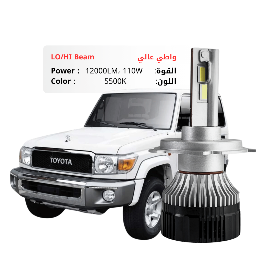 طقم ليد ربع بقوة 12000LM 110W لون 5500K ابيض شمسي