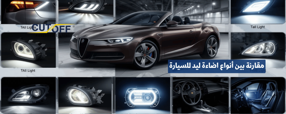 مقارنة بين أنواع اضاءة ليد للسيارة وأفضلها لعام 2025