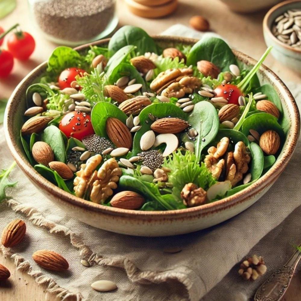 فوائد إضافة المكسرات والبذور إلى سلطاتك اليومية