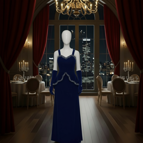 فستان كحلي شتوي