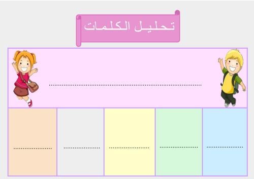 بطاقة تحليل الكلمات