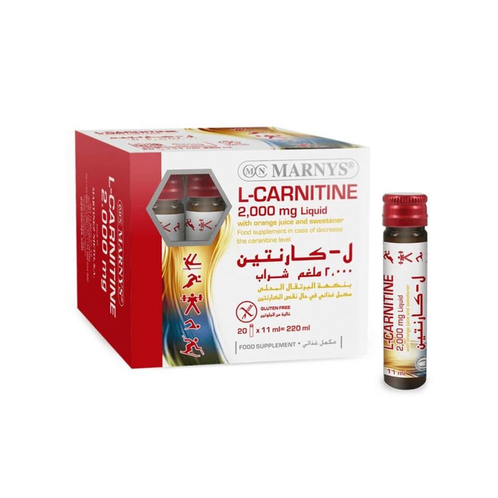 l carnitine marnys Marnys L-Carnitine Liquid 2000mg Orange Flavor - 20 x 11ml