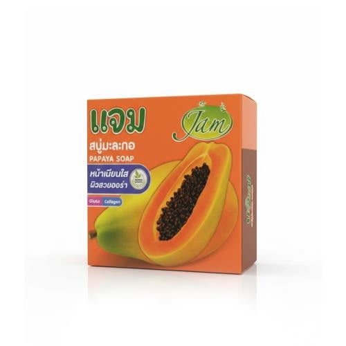 Jam Papaya Soap for Skin Smoothing with Glutamate & Collagen Extract - 65 gm