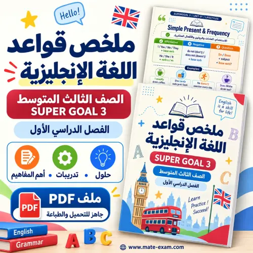 ملخص إنجليزي ثالث متوسط Super Goal 3 الفصل الأول 1448 PDF
