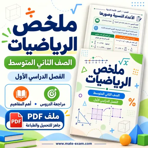 ملخص رياضيات ثاني متوسط الفصل الأول 1448 PDF الأعداد النسبية