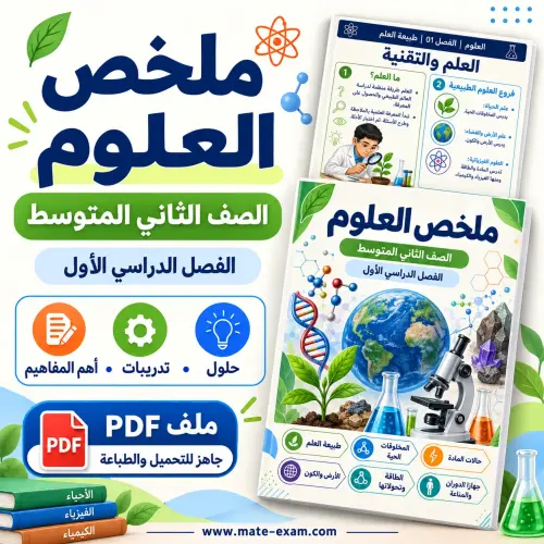ملخص العلوم ثاني متوسط الفصل الأول 1448 PDF المنهج العلمي