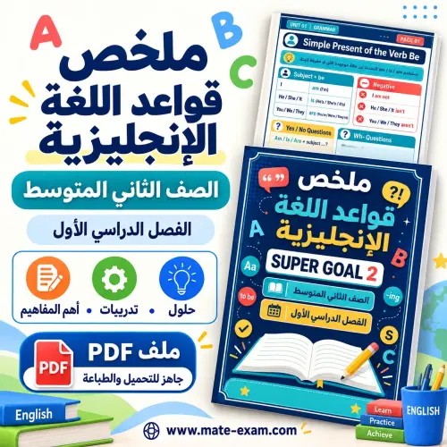 ملخص إنجليزي ثاني متوسط Super Goal 2 الفصل الأول 1448 PDF