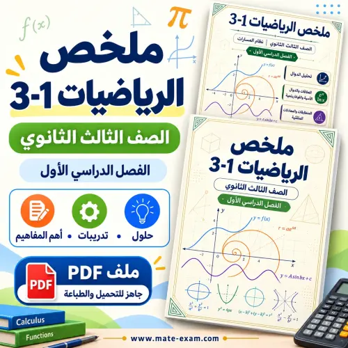ملخص الرياضيات 3-1 ثالث ثانوي الفصل الأول 1448 PDF تحليل الدوال
