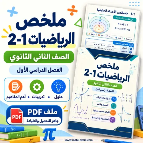 ملخص الرياضيات 2-1 ثاني ثانوي الفصل الأول 1448 PDF المصفوفات