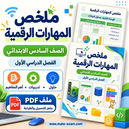 ملخص المهارات الرقمية سادس ابتدائي الفصل الأول 1448 التصميم ثلاثي الأبعاد