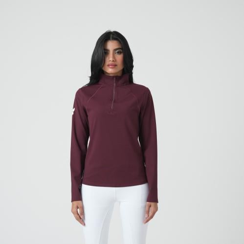 Long Burgundy | تيشيرت لركوب الخيل كم طويل برغندي