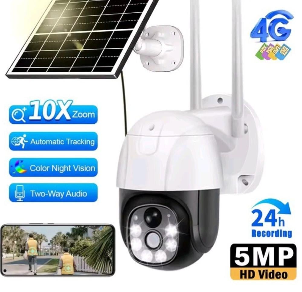 كاميرا مراقبه شمسيه 4G عدسه  واسعه زووم ديجيتال