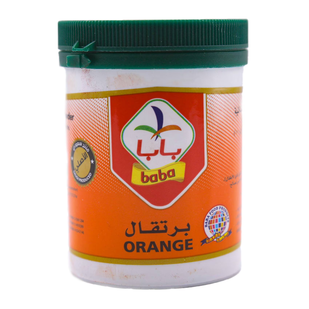 Baba Orange Colour Powder بلون طبيعي غني للحلويات والمخبوزات والكيك