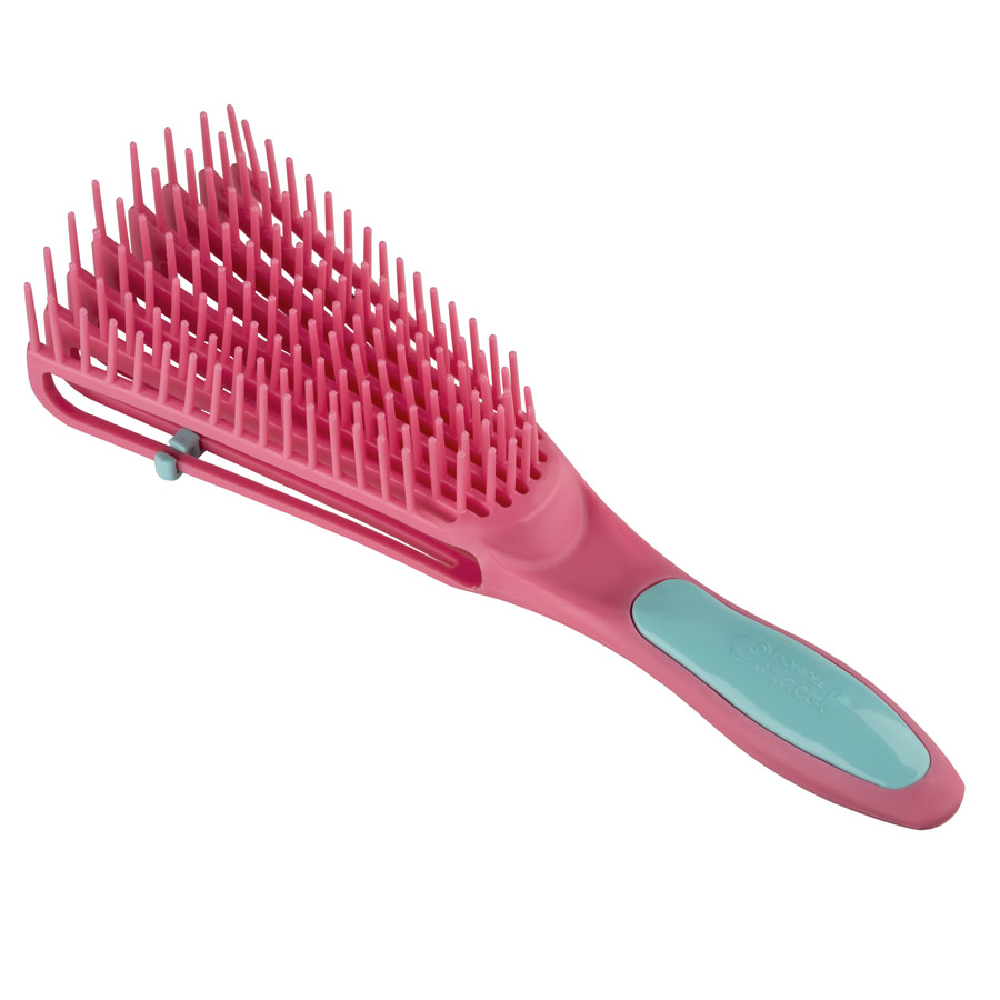 دومبل فرشاة سيليكون لتصفيف الشعر الكيرلي - زهري