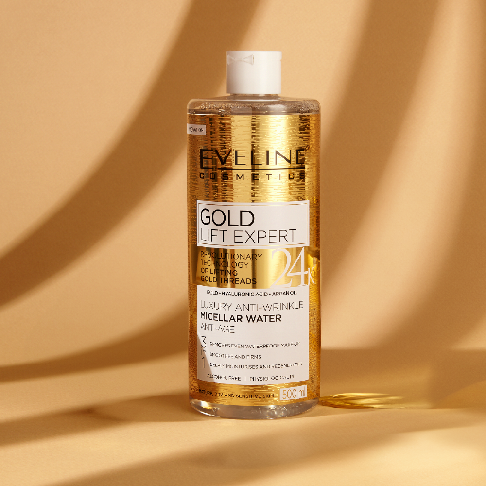 ايفلين جولد ليفت ماء ميسلار بالذهب المضاد للتجاعيد 500مل