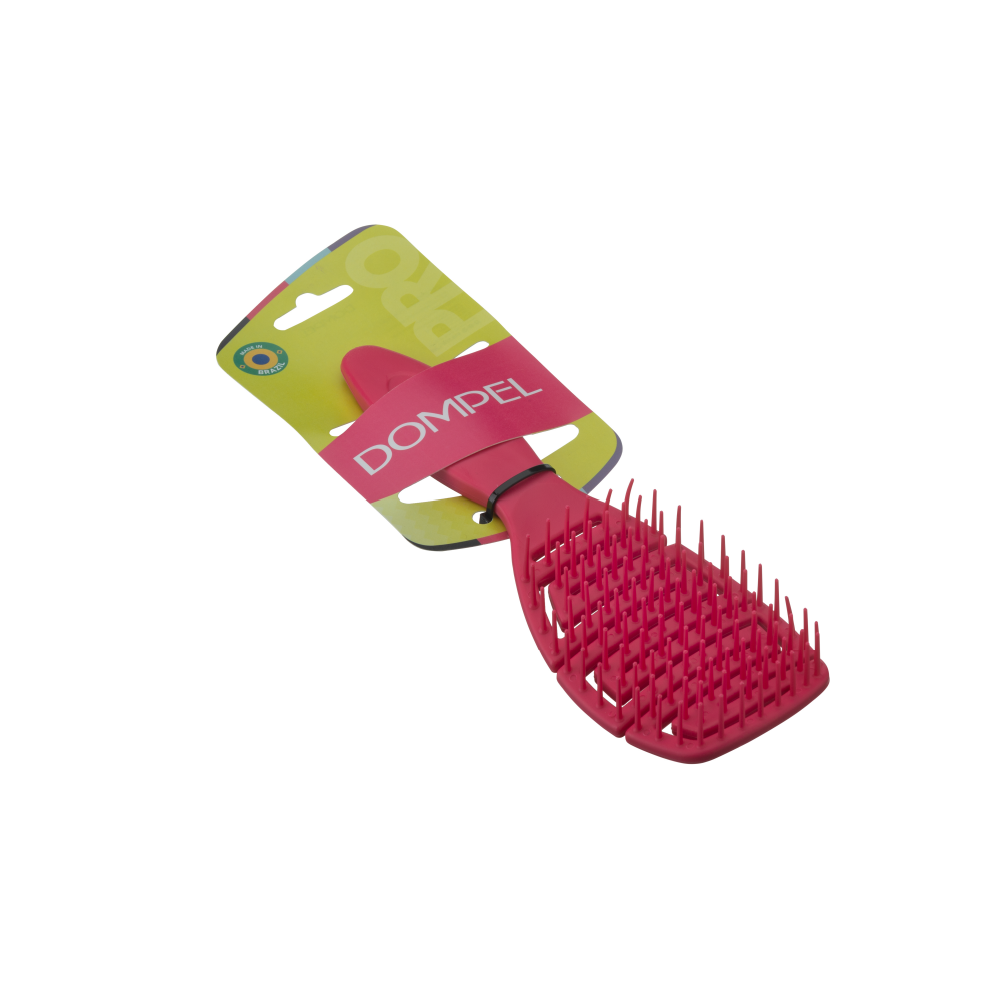 دومبل فرشاة سيليكون لفك تشابك جميع أنواع الشعر - زهري