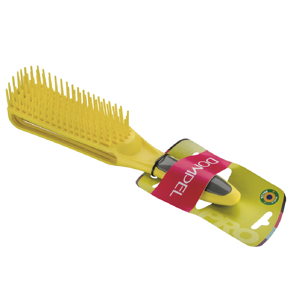 دومبل فرشاة سيليكون لتصفيف الشعر الكيرلي - أصفر