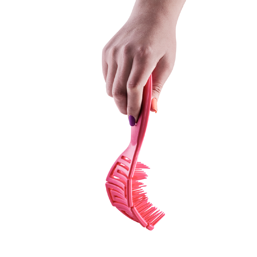 دومبل فرشاة سيليكون لفك تشابك جميع أنواع الشعر - أخضر