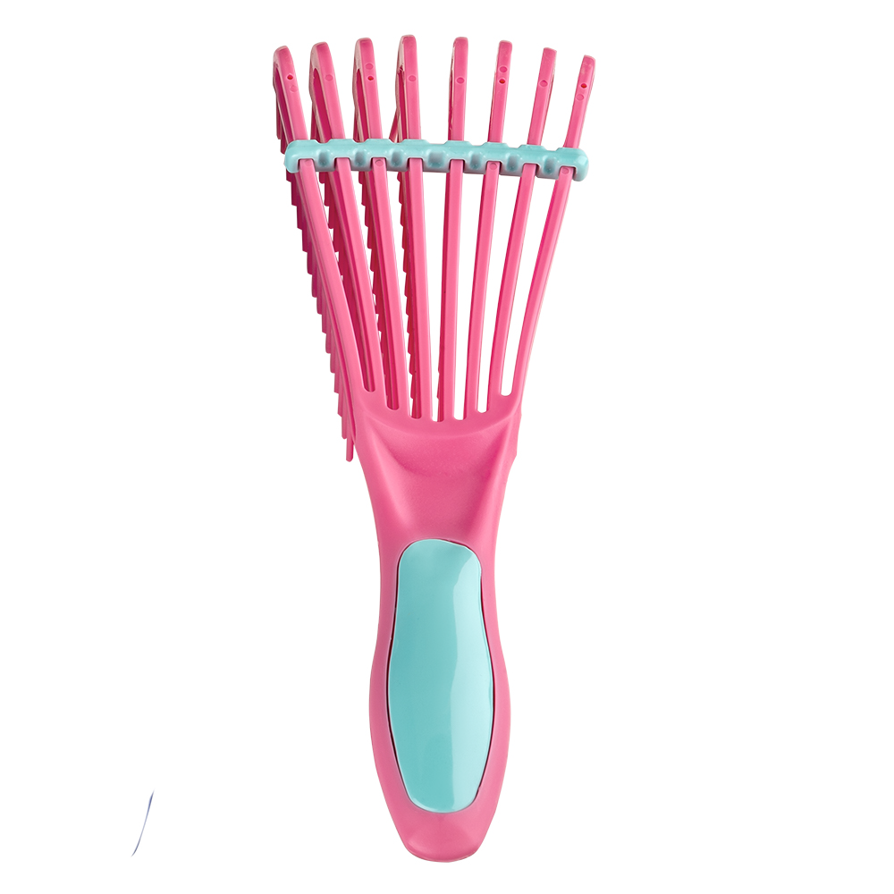 دومبل فرشاة سيليكون لتصفيف الشعر الكيرلي - زهري