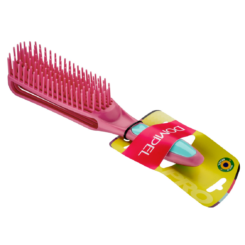 دومبل فرشاة سيليكون لتصفيف الشعر الكيرلي - زهري